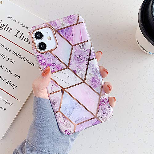 Jacyren Hülle Kompatibel iPhone SE 2020, Handyhülle iPhone 7 Hülle Ultra Dünn Silikon Cover Glitzer Schutzhülle, Stoßfest Anti-Kratz Mode Chic Marmor Bumper Tasche Handyhülle Case für iPhone 8 von Jacyren