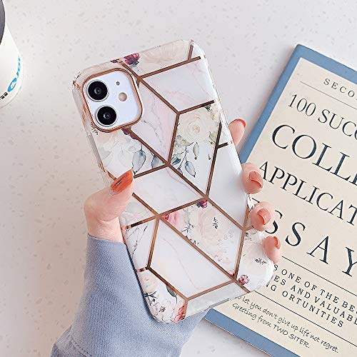 Jacyren Hülle Kompatibel iPhone SE 2020, Handyhülle iPhone 7 Hülle Ultra Dünn Silikon Cover Glitzer Schutzhülle, Stoßfest Anti-Kratz Mode Chic Marmor Bumper Tasche Handyhülle Case für iPhone 8 von Jacyren