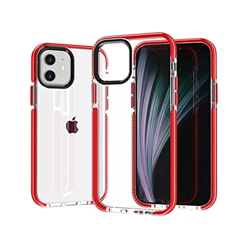 Jacyren Hülle für iPhone 8 Plus, iPhone 7 Plus Schutzhülle Ultra Hybrid Durchsichtig Hülle Stoßfest Bumper Transparent Handyhülle Shockproof Fallschutz Silicone Case für iPhone 7 Plus/8 Plus - Rot von Jacyren