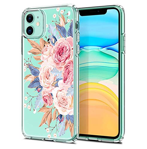 Jacyren Hülle iPhone 11 Pro Schutzhülle iPhone 11 Pro Handyhülle Transparent Blumen Muster Ultra Dünn Handyhülle Weiche Silikon Schutzhülle Bumper Cover Kratzfest Schutzhülle für iPhone 11 Pro von Jacyren