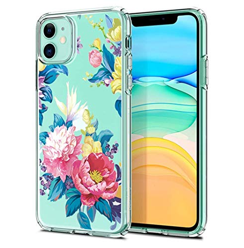 Jacyren Hülle iPhone XR Schutzhülle iPhone XR Handyhülle Transparent Blumen Muster Ultra Dünn Handyhülle Weiche Silikon Schutzhülle Bumper Cover Kratzfest für iPhone XR von Jacyren