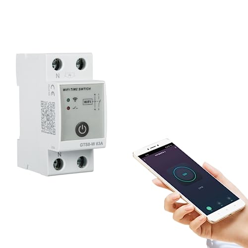 Jadeshay GTS8-W Intelligente WiFi Zeitschaltuhr Hutschiene Smart Home Fernbedienung Wlan Schalter durch Tuya APP AC220V 2P 63A Zeitrelais Leistungsschalter von Jadeshay