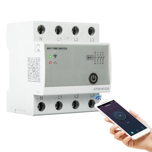 Jadeshay GTS8-W Intelligente WiFi Zeitschaltuhr Smart Home Fernbedienung Schalter durch Tuya APP AC220V 4P 63A Leistungsschalter Timer Relais Schalter von Jadeshay