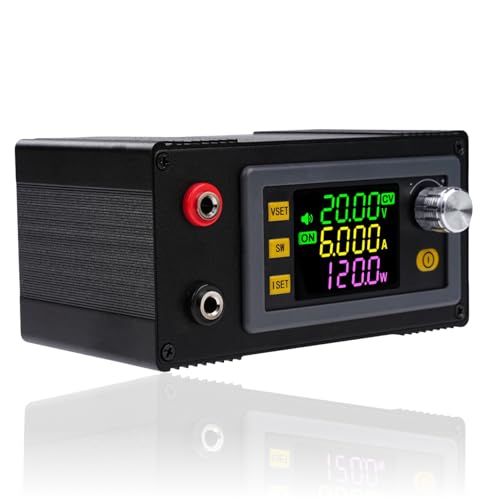 Jadeshay Spannungsregler 12V DC 6–36V auf DC 0–36V 120W 6A DC Step Down Converter Step Up Converter Einstellbare Spannungsgeregelte Stromversorgung DC DC Wandler mit LCD-Anzeige(XY-SK120) von Jadeshay