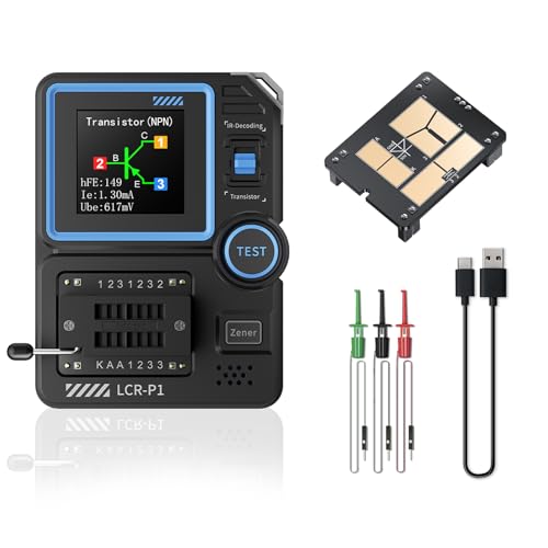 Jadeshay Transistor Tester, Multifunktionaler Transistor Kondensator Tester SMD Elektronikkomponententester für Kapazitäts-, Widerstands- und Transistor Elektronikkomponententest von Jadeshay