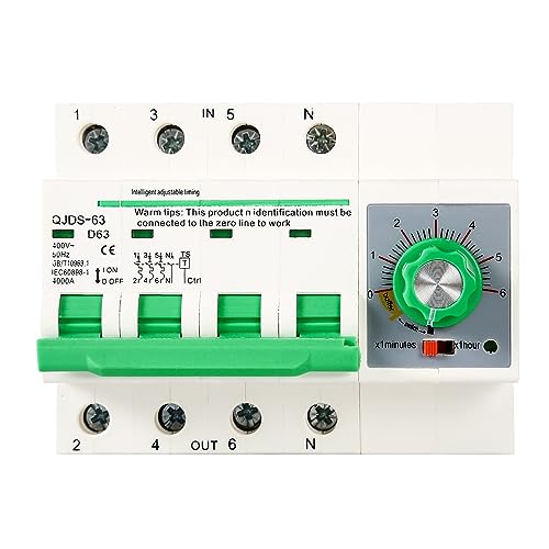 Jadeshay Zeitschalter, AC230V 63A 4P Intelligenter Zeitschalter Verzögerungsleistungsschalter 0–6 Stunden Einstellbarer Leistungsschalterschalter mit Zeitfunktion Jadeshay Zeitschalter, AC230V 63A 4P Intelligenter Zeitschalter Verzögerungsleistungsschalter 0–6 Stunden Einstellbarer Leistungsschalterschalter mit Zeitfunktion von Jadeshay
