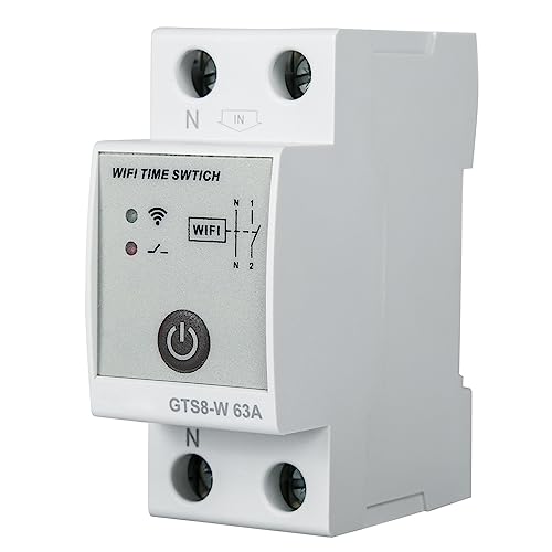 Jadeshay Zeitschaltuhr, WiFi Steuerschalter GTS8-W Intelligente WiFi Zeitschaltuhr Smart Home Fernbedienungsschalter mit APP AC220V (2P-63A) von Jadeshay