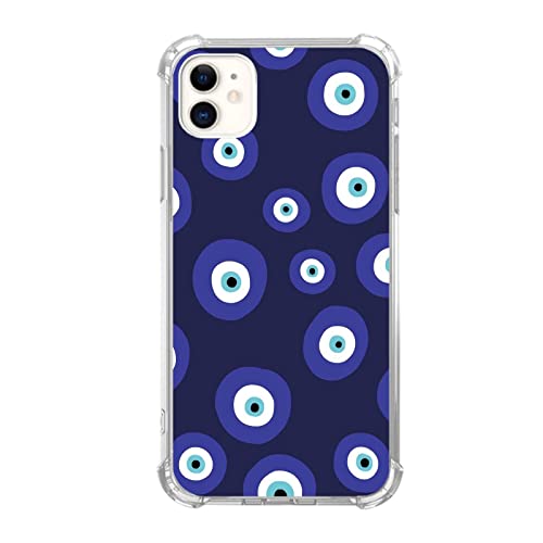 Blue Evil Eyes Hülle kompatibel mit iPhone 11, blaue böse Augen, Schutzhülle für iPhone 11 für Damen und Herren, schmal, stoßfest, TPU-Stoßfänger, kratzfest, Schutzhülle für iPhone 11 von Jaexzpoe