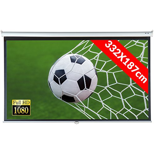 Jago Beamer Leinwand (Größenwahl) Heimkino 332x187cm (390cm Bilddiagonale/153Zoll) HDTV/3D tauglich Jago Beamer Leinwand (Größenwahl) Heimkino 332x187cm (390cm Bilddiagonale/153Zoll) HDTV/3D tauglich von Jago
