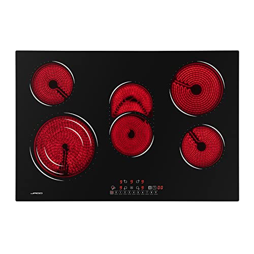 Jago® Glaskeramikkochfeld - 2/4/5 Zonen, Autark, Rahmenlos, Touch-Control, 3000/6800/8600W, 9 Leistungsstufen, Timer-Automatik, Kindersicherung - Kochfeld, Keramik Kochfelder, Platten von Jago