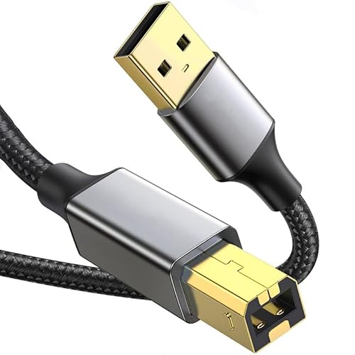 Pinterkabel USB A auf USB B, 3 m, langes HP-Scanner-Kabel für HP, Canon, Dell, Epson, Brother, Xerox, Samsung, Piano, DAC, Yamaha, Casio, Digitalpiano, Midi-Controller, langes geflochtenes Kabel, Para Pinterkabel USB A auf USB B, 3 m, langes HP-Scanner-Kabel für HP, Canon, Dell, Epson, Brother, Xerox, Samsung, Piano, DAC, Yamaha, Casio, Digitalpiano, Midi-Controller, langes geflochtenes Kabel, Para von Jahobet