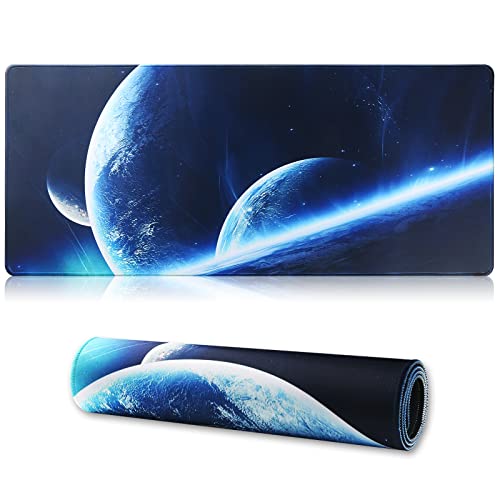 Jahosin Großes Gaming-Mauspad mit genähten Kanten,[70x30cm] Erweitertes Mauspad mit Rutschfester Naturkautschukbasis für Gamer/Desktop/Büro/Home(70x30 Spaceball) von Jahosin