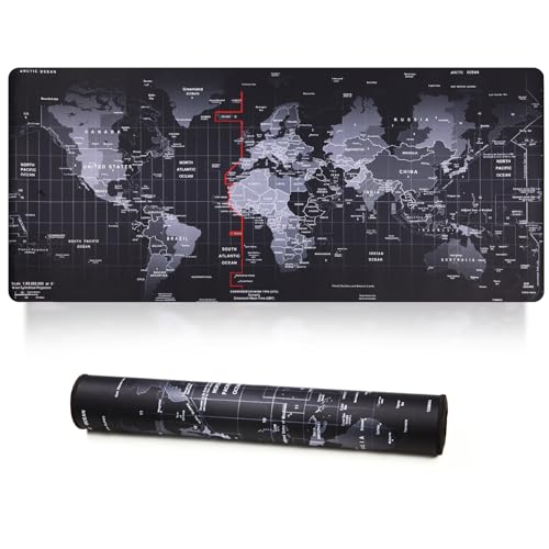 Jahosin Großes Gaming-Mauspad mit genähten Kanten,[90x40CM] Erweitertes Mauspad mit Rutschfester Naturkautschukbasis für Gamer/Desktop/Büro/Zuhause 90x40 MapJ von Jahosin