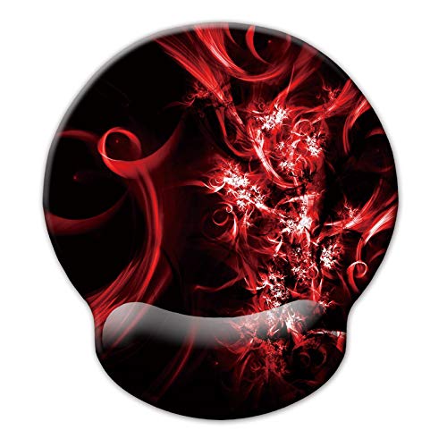 Jahosin Mauspad mit Handgelenkstütze, Pure Black Ergonomische Handgelenkauflage,bequemes Memory Foam Anti-Rutsch-Handgelenkpolster für Computer und Büro-25x23 Abstract Art von Jahosin