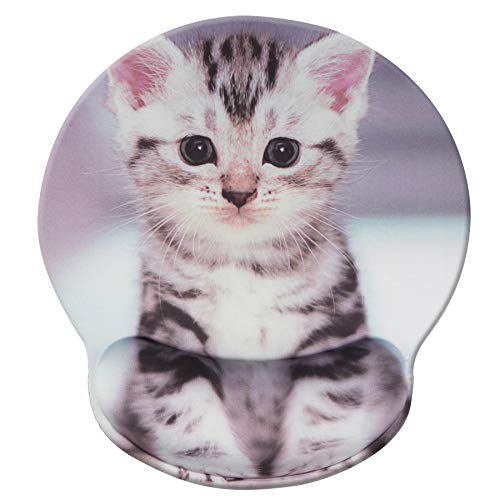 Jahosin Mauspad mit Handgelenkstütze, Pure Black Ergonomische Handgelenkauflage,bequemes Memory Foam Anti-Rutsch-Handgelenkpolster für Computer und Büro-25x23 cutecat von Jahosin