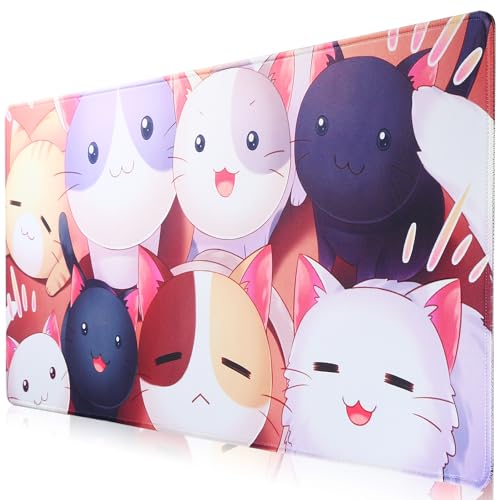 Jahosin XXL Gaming Mauspad, Erweitertes Mauspad,genähte Kanten,2mm,rutschfeste Gummibasis,90x40cm,Schreibtischunterlage für Gaming/Büro/Geschäft 90x40 Cat Jahosin XXL Gaming Mauspad, Erweitertes Mauspad,genähte Kanten,2mm,rutschfeste Gummibasis,90x40cm,Schreibtischunterlage für Gaming/Büro/Geschäft 90x40 Cat von Jahosin