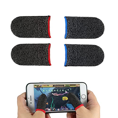 Jaimela 4 Pack Handy-Gaming Finger Sleeve, Phone Games Schweißfeste Finger-Handschuhe, Mobile Game Touchscreen Fingerhülse Atmungsaktiv Ultradünn für Jedes Spiel und Mobilgerät von Jaimela