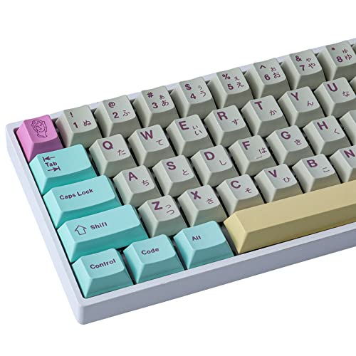 JakeTsai 166 Tasten Cherry Profile PBT DYE-SUB Keycaps Simuliertes Traum-ASIN/ISO-Layout für Cherry MX Switch Mechanische Gaming-Tastatur von JakeTsai