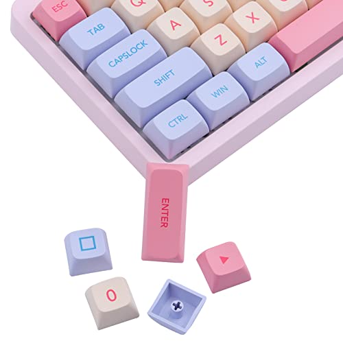 JakeTsai PBT Keycaps,XDA-Profil 132 Tasten Farbsublimations-Keycaps Marshmallow Thema Keycaps ASIN-Layout Kompatibel MX-Schalter Mechanische Tastatur von JakeTsai