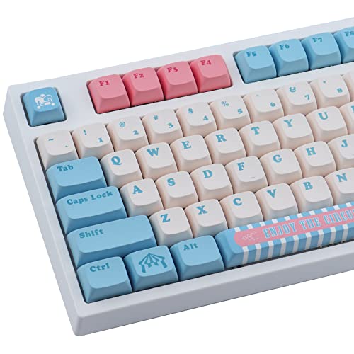 JakeTsai Tastenkappen,141 Tasten PBT Tastenkappen-Set,Zirkus-XDA-Profil, Farbstoffsublimation, maßgeschneiderte US-Layout-Tastenkappen für mit Cherry MX Switches mechanische Tastaturen von JakeTsai