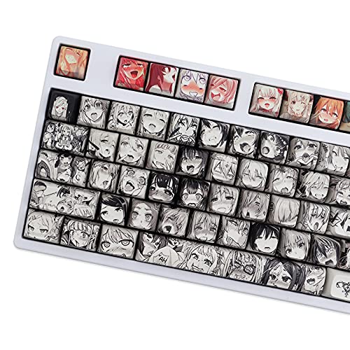 Keycaps, 108 Tasten PBT Keycaps XDA-Profil Farbstoffsublimation Japanische Anime-Tastenkappe für Cherry Gateron Kailh Switch Mechanische Tastatur (nur Tastenkappen von JakeTsai
