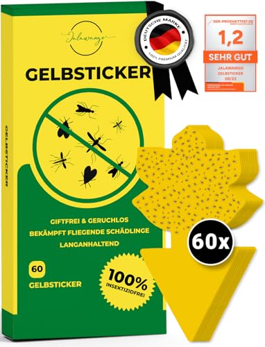 60x Gelbsticker Trauermücken | Premium Gelbtafeln mit Befestigung - Blumenform | Effektive Klebefalle Gelb als Trauermücken Fruchtfliegen-Falle Fliegenfalle zum Bekämpfen für Zimmerpflanzen 60x Gelbsticker Trauermücken | Premium Gelbtafeln mit Befestigung - Blumenform | Effektive Klebefalle Gelb als Trauermücken Fruchtfliegen-Falle Fliegenfalle zum Bekämpfen für Zimmerpflanzen von Jalawango