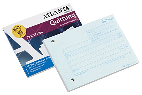 Altanta Formularbücher mit Scan App, Jalema 2550173500, Quittung A6 Excl. MwSt., Selbstdurchschreibend, Pack mit 5 Stück, 2 x 40 Blatt von Jalema