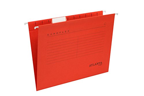 Jalema 2652742200 Hängemappen Euroflex, Hängeregister DIN A4, seitlich offen, Sichtreiter, FSC®-zertifiziert, 25er Packung, rot von Jalema