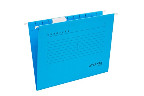 Jalema 2652742600 Hängemappen Euroflex, Hängeregister DIN A4, seitlich offen, Sichtreiter, FSC®-zertifiziert, 25er Packung, blau von Jalema