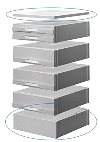 Jalema 2685910100 Sockel und Abdeckplatte für Stapelkassetten, grau von Jalema