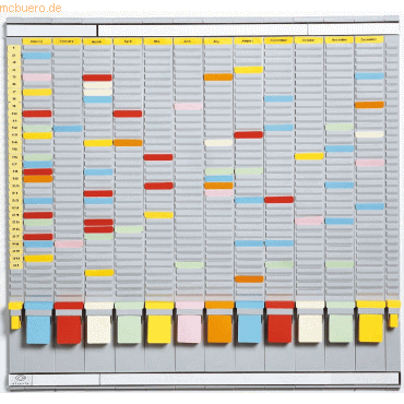 Jalema T-Kartentafel Jahresplantafelset 12 Elemente mit 35 Schlitzen von Jalema