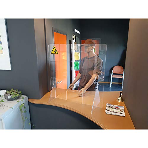 Jalema Transparenter Gegenschirm Acryl mit Durchreiche 750x800mm | Schutzschild | Spuckschutz | Niesschutz | Hustenschutz | Thekenaufsatz | Virenschutz | mit Gelb-Schwarzem Warnaufkleber Jalema Transparenter Gegenschirm Acryl mit Durchreiche 750x800mm | Schutzschild | Spuckschutz | Niesschutz | Hustenschutz | Thekenaufsatz | Virenschutz | mit Gelb-Schwarzem Warnaufkleber von Djois