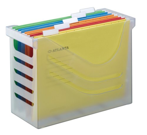 Silky Touch Office Box, Jalema 2658026000, Hängeregister inklusiv 5 Hängemappen A4, farbig sortiert, transluszent weiß von Jalema