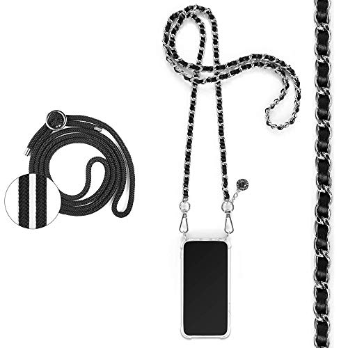 Jalouza Handykette, Kordel & Hülle Bundle kompatibel mit iPhone 12 & 12 Pro - Metallkette in Schwarz-Silber und Kordel in Farbe Schwarz-Silber Plus Handyhülle zum umhängen Jalouza Handykette, Kordel & Hülle Bundle kompatibel mit iPhone 12 & 12 Pro - Metallkette in Schwarz-Silber und Kordel in Farbe Schwarz-Silber Plus Handyhülle zum umhängen von Jalouza