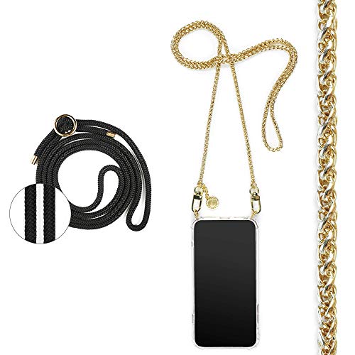 Jalouza Handykette, Kordel & Hülle Bundle kompatibel mit iPhone 12 & 12 Pro - Zopfkette in Gold und Kordel in Farbe Schwarz-Gold Plus Handyhülle zum umhängen Jalouza Handykette, Kordel & Hülle Bundle kompatibel mit iPhone 12 & 12 Pro - Zopfkette in Gold und Kordel in Farbe Schwarz-Gold Plus Handyhülle zum umhängen von Jalouza