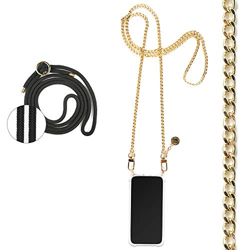 Jalouza Handykette, Kordel & Hülle Bundle kompatibel mit iPhone 13 Mini - Gliederkette in Gold und Kordel in Farbe Schwarz-Gold Plus Handyhülle zum umhängen Jalouza Handykette, Kordel & Hülle Bundle kompatibel mit iPhone 13 Mini - Gliederkette in Gold und Kordel in Farbe Schwarz-Gold Plus Handyhülle zum umhängen von Jalouza