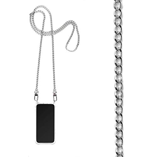 Jalouza Handykette kompatibel mit Apple iPhone 6 Plus / 6S Plus / 7 Plus / 8 Plus, Kette in Silber mit Handy Hülle zum Umhängen, Chain Phone Necklace Designed in Berlin von Jalouza