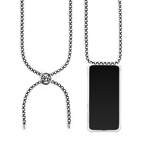 Jalouza Handykette kompatibel mit Huawei P20 Lite, Kordel in Schwarz - Weiß mit Handy Hülle zum Umhängen, Phone Necklace Made in Berlin von Jalouza