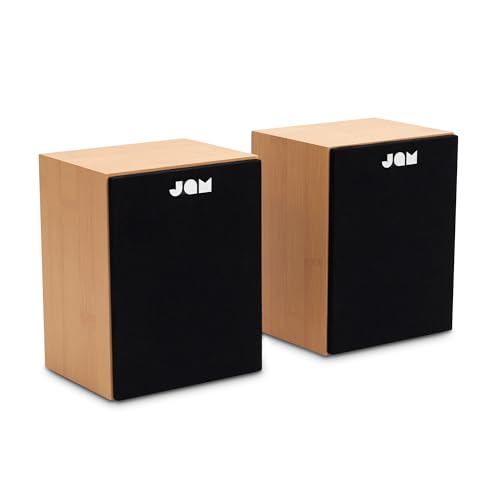 Jam Regallautsprecher Aktiv - Kabelgebundene Lautsprecher mit AUX- & RCA-Eingängen, kompatibel mit Plattenspielern - 2x70mm Full-Range-Treiber und integrierte Verstärker für satten Sound, Holz Jam Regallautsprecher Aktiv - Kabelgebundene Lautsprecher mit AUX- & RCA-Eingängen, kompatibel mit Plattenspielern - 2x70mm Full-Range-Treiber und integrierte Verstärker für satten Sound, Holz von Jam