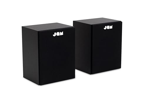 Jam Regallautsprecher Aktiv - Kabelgebundene Lautsprecher mit AUX- & RCA-Eingängen, kompatibel mit Plattenspielern - 2x70mm Full-Range-Treiber und integrierte Verstärker für satten Sound, Schwarz Jam Regallautsprecher Aktiv - Kabelgebundene Lautsprecher mit AUX- & RCA-Eingängen, kompatibel mit Plattenspielern - 2x70mm Full-Range-Treiber und integrierte Verstärker für satten Sound, Schwarz von Jam