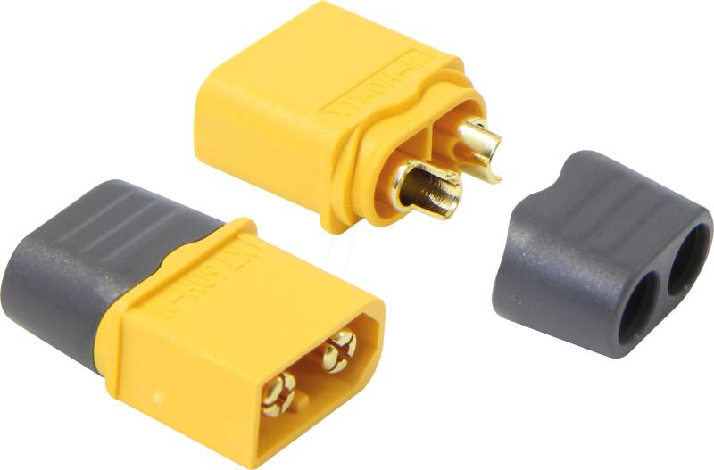 HSTXT60-2 STBU - Steckverbinder für Li-Polymer-Akkus, 2-polig, XT60, mit Kappe von Jamara