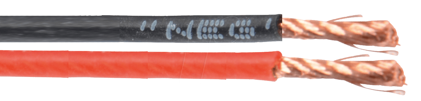 SIK 275 2 - Silikonkabel, 0,75 mm², 2 m, schwarz/rot von Jamara