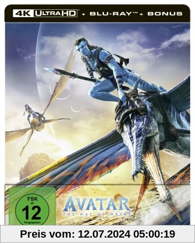 Avatar - The Way of Water - Steelbook (4K Ultra HD) (+ Blu-ray) (+ Bonus-Blu-ray) von James Cameron
