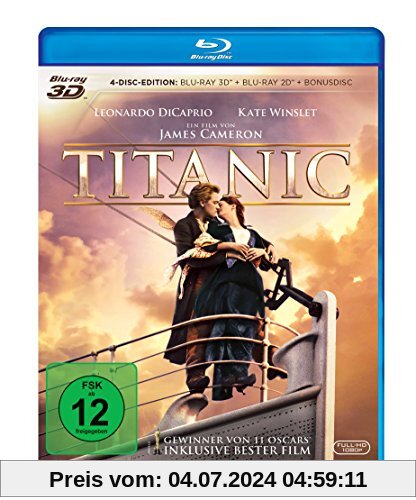 Titanic  (2 Blu-ray 3D) (+ Blu-ray 2D) (+ Bonus-Blu-ray) von James Cameron