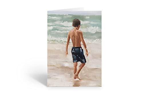 Grußkarte für Jungen am Strand, blanko, für jeden Anlass geeignet, A5-Größe 058 von James Coates