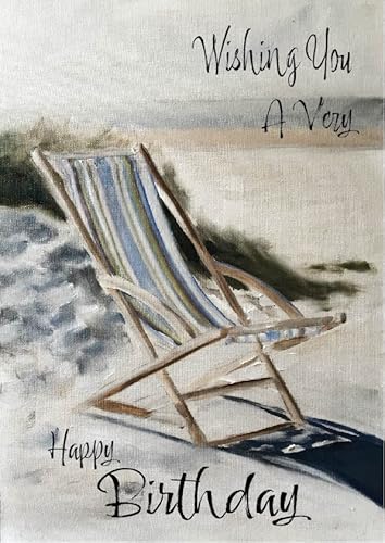 James Coates Geburtstagskarte mit Strand-Szene, Liegestuhl, für Sie oder Ihn, 5065003350601, mehrfarbig, A5 von James Coates