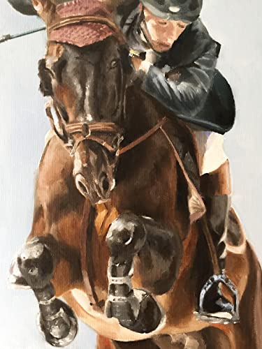 James Coates Reiterkarte, Grußkarte mit Malerei von Reiter, ideal für Pferdeliebhaber, Reiter, Naturliebhaber, A5, blanko innen HHO von James Coates