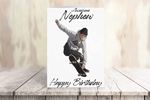 James Coates Skateboarder Geburtstagskarte für Neffen, A5 von James Coates
