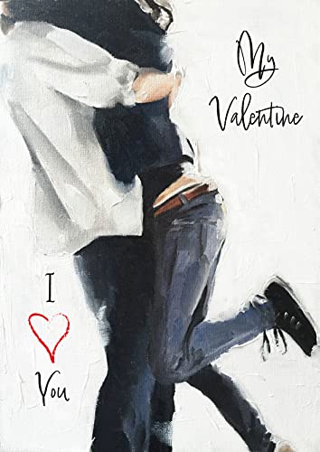 James Coates Valentinstagskarte für Ehemann, Ehefrau, Freundin, Freund am Valentinstag – Umarmendes Paar von James Coates