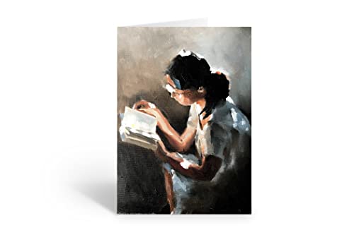 Kunstkarte für Frauen, blanko, für jeden Anlass geeignet, ideal für Bücherwurm, A5 Größe 082 von James Coates